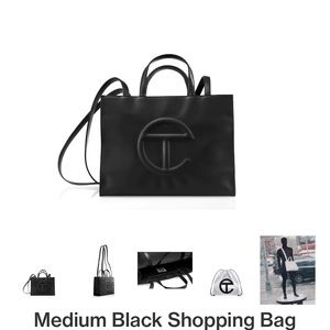 Telfar medium black shopping bag